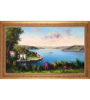EV İŞYERİ OFİS İÇİN ALTIN ÇERÇEVELİ PASPARTULU TABLO S164
