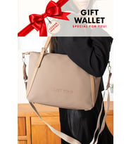 Bej Orijinal 3 Bolmeli Genis Askili Kadin Omuz Cantasi Buyuk Boy 43*30 cm 6037