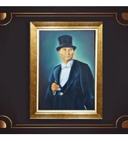Altın Varaklı Çerçeveli Paspartulu Atatürk Tablo z4826 (Gold)
