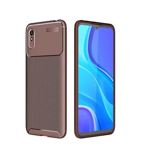 Xiaomi Redmi 9A Kılıf Esnek Soft Karbon Tasarım Legion Serisi (Kahverengi)