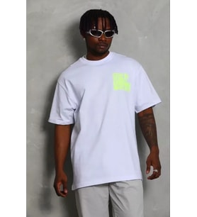 Erkek Baskılı T-Shirt Kısa Kol Bisiklet Yaka Regular Fit Rahat Kalıp Günlük Tişört - Beyaz