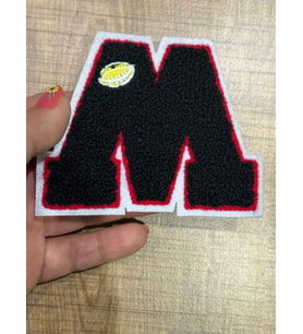 10X8 CM DOKUMA KABARTMA M HARFİ ARMA YAMA DİKİŞ AKSESUARI
