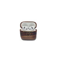 Kişiye Özel Ahşap Airpods 4.Nesil Kalp Desenli Lazer Baskı- Airpods 4.Nesil Kılıf (Açık Ceviz)