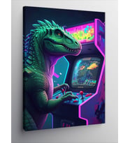 Kanvas Tablo Arcade Oyuncusu Dinozor