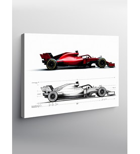 Kanvas Tablo Kırmızı Formula 1 Araç Tasarımı