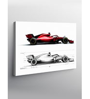 Kanvas Tablo Kırmızı Formula 1 Araç Tasarımı