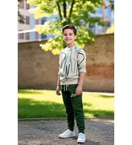 Çizgi Desenli Yeşil Renk Erkek Çocuk Eşofman Takım