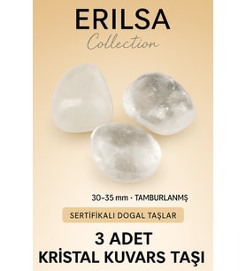 Sertifikalı Kristal Kuvars Taşı Doğal Taş Kütle – 3 Adet Parça Saf ve Şeffaf (Çok Renkli)