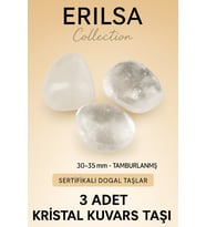 Sertifikalı Kristal Kuvars Taşı Doğal Taş Kütle – 3 Adet Parça Saf ve Şeffaf (Çok Renkli)