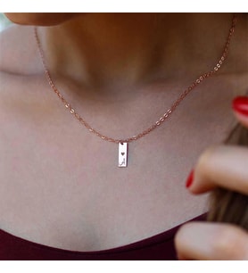 Harfli Minimal Plaka 925 Ayar Gümüş Kolye