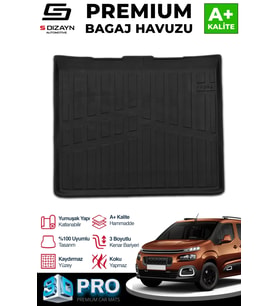 Citroen Berlingo Seperatörsüz 3D Pro Bagaj Havuzu 2019 Üzeri A+ Kalite