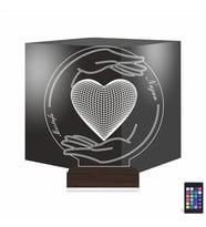 Luvivia Sevgiliye Hediye Kalp El Kişiye Özel 3D Lamba - Masa Gece Lambası