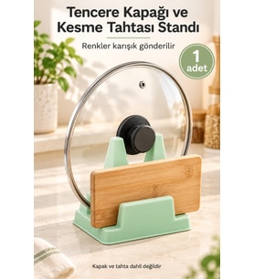 Mutfak Düzenleyici Stand Tencere Kapağı ve Kesme Tahtası Tutucu