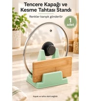 Mutfak Düzenleyici Stand Tencere Kapağı ve Kesme Tahtası Tutucu