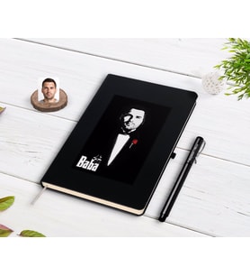 BK Gift Kişiye Özel Godfather Baba Tasarımlı Siyah Defter ve Kalem Hediye Seti-5