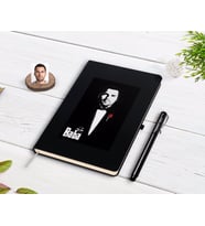BK Gift Kişiye Özel Godfather Baba Tasarımlı Siyah Defter ve Kalem Hediye Seti-5