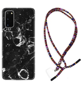 Samsung A02S A03S A10 A12 A13 A21S A22 Kılıf Boyun Asklı Rasta Silikon Black Hole Marble 1387