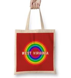West Virginia Vintage Retro Rainbow Style Bez Çanta Uzun Saplı