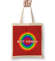 West Virginia Vintage Retro Rainbow Style Bez Çanta Uzun Saplı