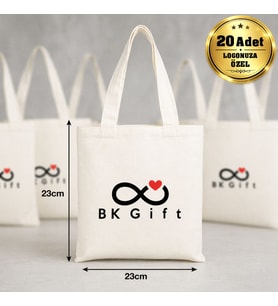Logonuza Özel 20 Adet Ham Bez Çanta 23x23 cm – Küçük Boy Pamuk Promosyon Çanta