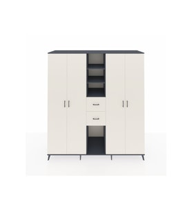 Kronos Dolap 15 Raflı 2 Çekmeceli 4 Kapaklı 220x59x243 Antrasit-Aytaşı/Aytaşı