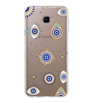 PrintiFy Samsung Galaxy J4 Core ile Uyumlu 1mm Slim Fit Nazar Boncuğu 5 Baskılı Şeffaf  Kılıf