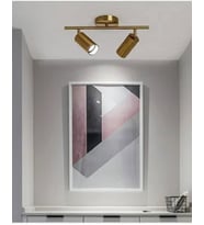 RİOLİGHT MODERN MATT ALTIN KAPLAMA 2XGU10 DUYLU 3000K HAREKETLİ BAŞLIK SPOT AMPÜL DAHİLDİR (Eskitme Altın)