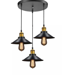MYLİGHTS   RETRO  ÜÇLÜ SARKIT AVİZE  METAL SARKIT (Siyah)