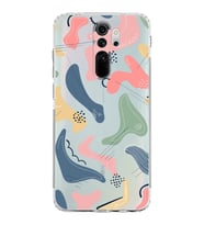 Xiaomi Redmi Note 8 Pro  Kamera Korumalı Kapak Abstract Tasarımlı Şeffaf  Kılıf