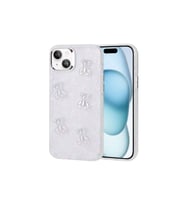 Apple iPhone 14 Uyumlu Kılıf Kabartma Figürlü Parlak Zore Eralli Silikon Kapak (Kirli Beyaz)