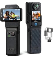 C400 Pocket 4K UHD 3'ü 1 Arada Titreşim Engelleme Çift Ekranlı Vlog Aksiyon Kamerası