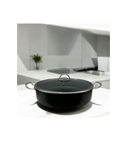 Tuna House Granit  Basık Tencere  30 Cm  Siyah