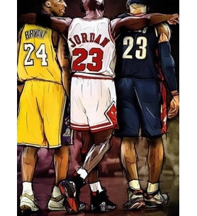 Jordan ve Tayfası Sayılarla Boyama Seti(40x50 cm Tuval Şasesine Gerili)