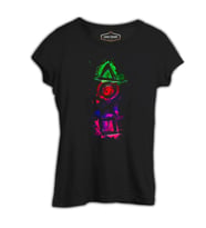 Play Buttons - Dust Siyah Kadın Tshirt
