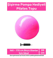 Profesyonel Seri Dayanıklı Yüksek Kalite Mini Gymball 20cm Pembe Pilates Topu Şişirme Pompa Hediyeli