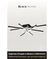 Nova 8 Silver LED Tavan Avize – Kumandalı Dim Edilebilir – Aşağı Işık
