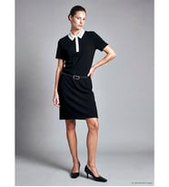 LCW EVERYDAY Siyah Polo Yaka Taşlı Mini Elbise