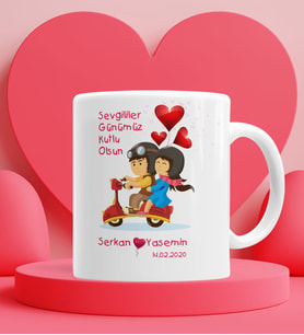 Sevgililer Günü Hediyesi Kupa Bardak Beyaz 024