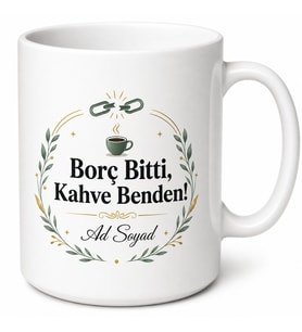 Kredi Kartı Borcu Bitenlere Kutlama Kahvesi Finansal Özgürlük Kupa Bardak Hediye