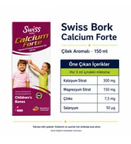 Swiss Bork Calcium Forte Çilek Aromalı Sıvı Takviye 150 ml