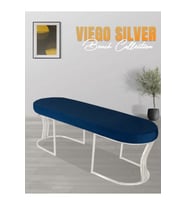 Viego Silver Smooth Bench Puf