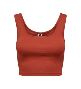Only Kadın Günlük Pamuklu Cropped Top Atlet Tshirt - 15240303 (Bordo)