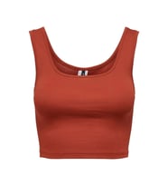 Only Kadın Günlük Pamuklu Cropped Top Atlet Tshirt - 15240303 (Bordo)