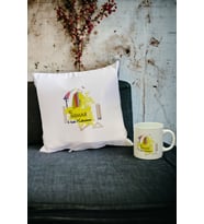 İç Mimar Kupa Bardak ve Yastık Set (Beyaz)