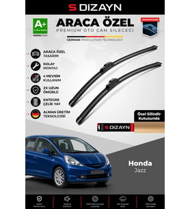 S-Dizayn Honda Jazz Ön Cam Silecek Seti 2008-2014 Premium Araca Özel 65-35 Cm A+ Kalite