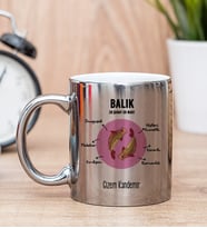 Kişiye Özel Balık Burcuna Hediye Silver Kupa Bardak