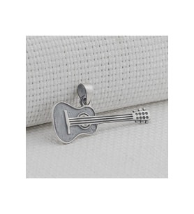 Gitar Tasarımlı 925 Ayar Gümüş Kolye Ucu