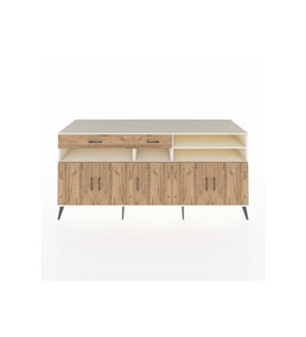 Kronos Konsol 7 Raflı 2 Çekmeceli 5 Kapaklı 220x59x99 Aytaşı-Çam/Çam
