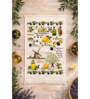 %100 Pamuk Saçaklı Dijital Baskı El&Yüz Havlusu 40x60 cm–Yumuşak Doku,Yüksek Su Emici Mutfak Havlusu (Zeytin Yeşili)