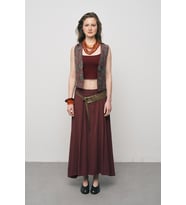 Kadın Modal El İşçiliği Pul ve Nakış İşlemeli Crop Yelek (Bordo)